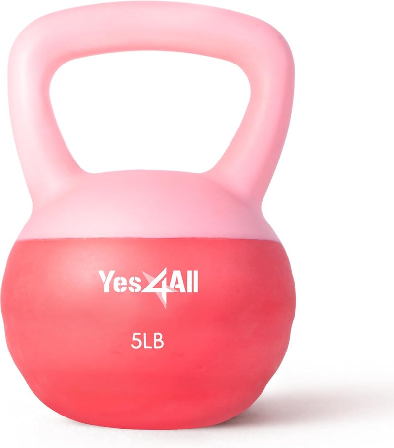 Yes4All Soft Kettlebell, PVC Kettlebells Exercise Weights & Color-Coded Strength Training Kettlebells with 4 Options (5,10,15,20lb), Gentle Hand Weights for Women at Home - Image 1